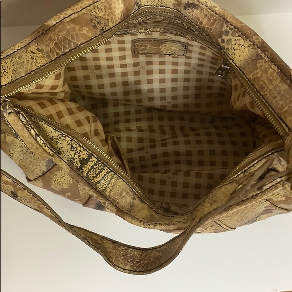 Jessica Simpson | Large Reptile Leather Hobo Purse | Snakeskin Carry Satchel Bag - Picture 4 of 7